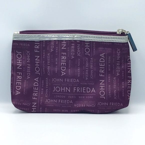 NWOT John Frieda Merlot & Silver Make Up Bag - Picture 1 of 9